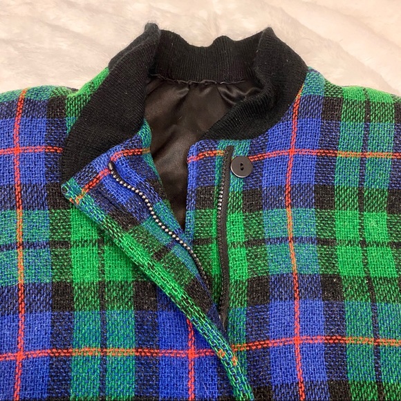 VINTAGE One of a Kind Plaid Wool Bomber Jacket - Picture 4 of 9